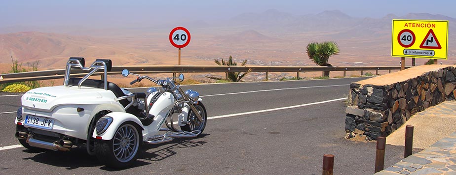 Trike-Tour in den Bergen von Betancuria im Landesinneren von Fuerteventura
